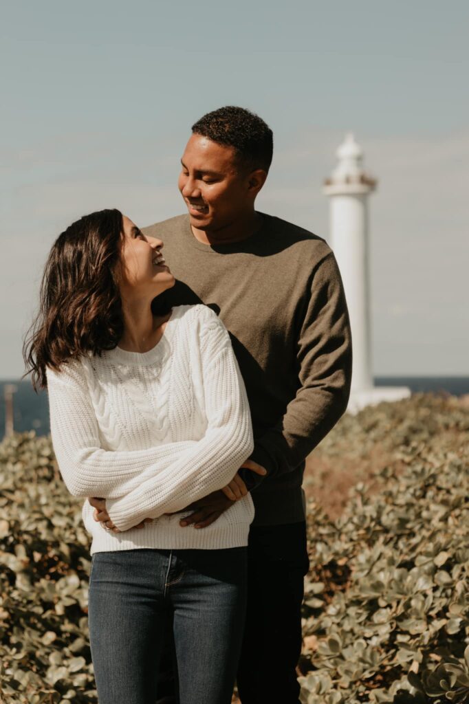 In front of the Cape Zanpa Lighthouse